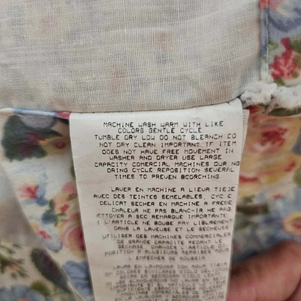 Vintage Laura Ashley Floral Curtain Panel Pink Rose Cottagecore Romatic 38x86